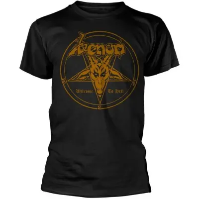 Venom T-shirt - Welcome To Hell (Gold) - L XXL - för Herr - svart