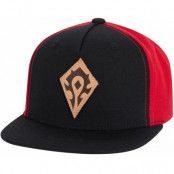 World Of Warcraft Horde Leather Emblem Hat SnapBack Black/Red