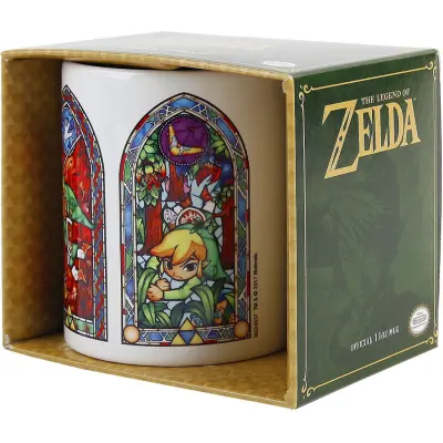 The Legend Of Zelda - gaming Mugg - Stained Glass - för None - vit