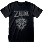 The Legend Of Zelda - gaming T-shirt - Distressed Shield - S XXL - för  svart