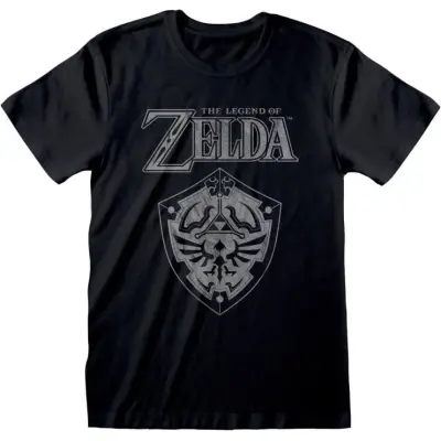 The Legend Of Zelda - gaming T-shirt - Distressed Shield - S XXL - för  svart
