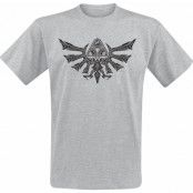 The Legend Of Zelda - gaming T-shirt - Hyrule Tribal - S XXL - för Herr - gråmelerad