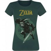 The Legend Of Zelda - gaming T-shirt - Link Pose - M XXL - för  mörkgrön