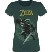 The Legend Of Zelda - gaming T-shirt - Link Pose - M XXL - för Dam - mörkgrön