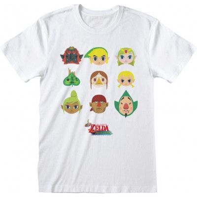 The Legend Of Zelda - gaming T-shirt - Wind Waker Faces - M XL - för  vit