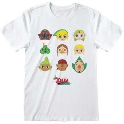 The Legend Of Zelda - gaming T-shirt - Wind Waker Faces - M XL - för  vit