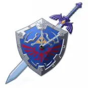 Zelda - Shield & Sword - Metal Wall Clock