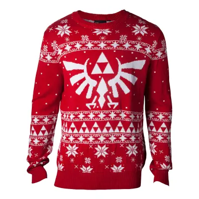 Zelda Triforce Eagle Stickad Jultröja - X-Large