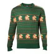 Zelda Triforce Stickad Jultröja - Medium