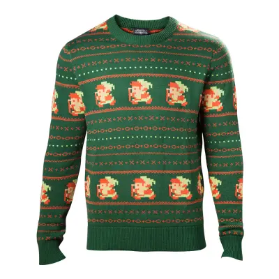 Zelda Triforce Stickad Jultröja - Medium