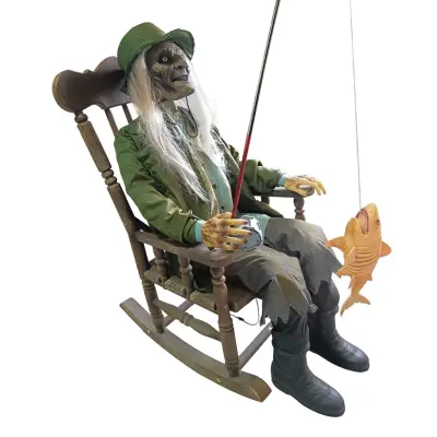 Animerad Gungande Fiskare Zombie Prop