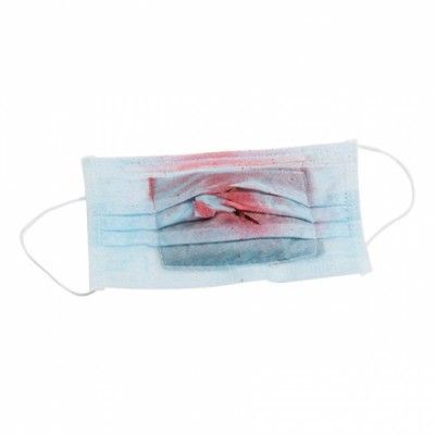 Blodigt Munskydd Med Zombietänder