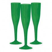 Champagneglas av Plast Gröna - 20-pack