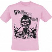 Green Day T-shirt - Billie Joe Zombie - S XL - för Herr - rosa