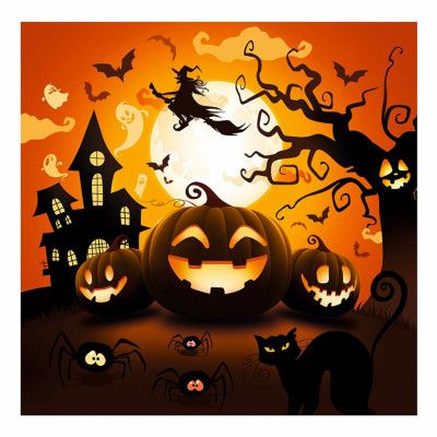 Servetter Halloweenpumpa - 12-pack