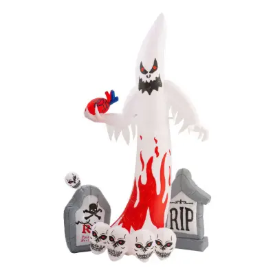 Uppblåsbart Spöke med Gravstenar LED