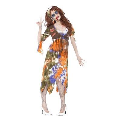 60-tals Hippiedam Zombie Maskeraddräkt - Medium