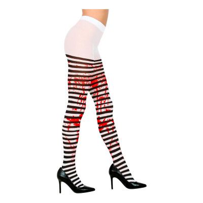 Blodiga Strumpbyxor Svart/Vit Randiga - One size