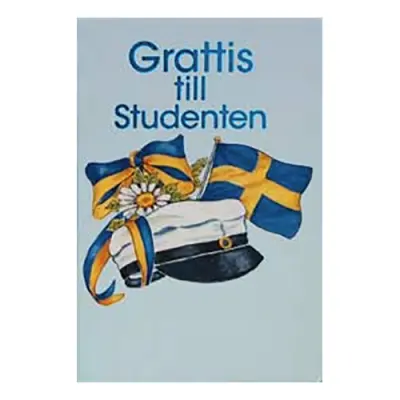 Dubbelkort Mini Grattis till Studenten Ljusblå