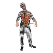 Manlig Zombie Fånge Maskeraddräkt - Medium