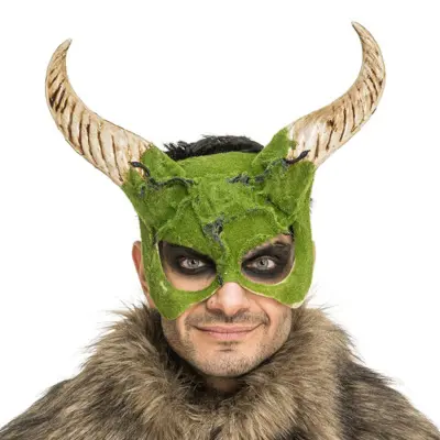 Skogsväsen Halvmask med Horn - One size