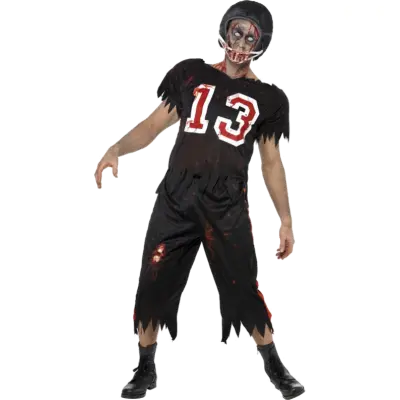 Zombie Amerikansk Fotbollsspelare Maskeraddräkt S