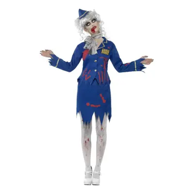 Zombie Flygvärdinna Maskeraddräkt - Small