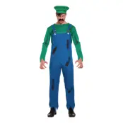 Zombie Rörmokare Grön Maskeraddräkt - One Size