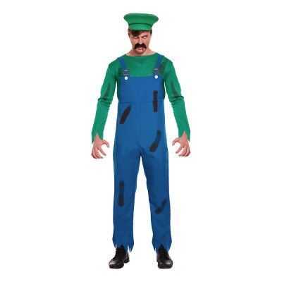 Zombie Rörmokare Grön Maskeraddräkt - One Size