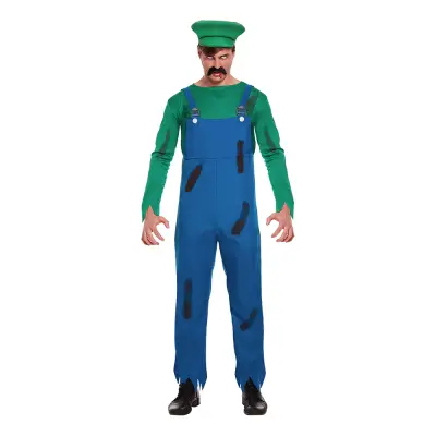 Zombie Rörmokare Grön Maskeraddräkt - One Size