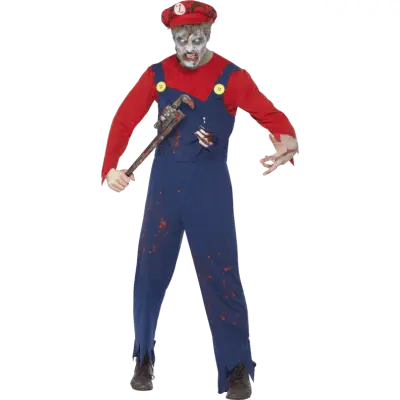 Zombie Rörmokare Maskeraddräkt L