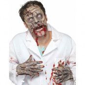 Zombieset med Halvmask och Handskar i Latex