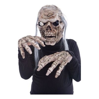 Zombiemask med Ljud & Händer - One size