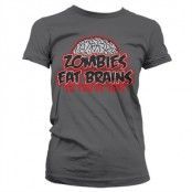 Zombies Eat Brains Girly T-Shirt, T-Shirt