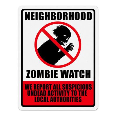 Zombieskylt Grannsamverkan