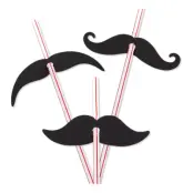 Sugrör med Mustascher - 12-pack